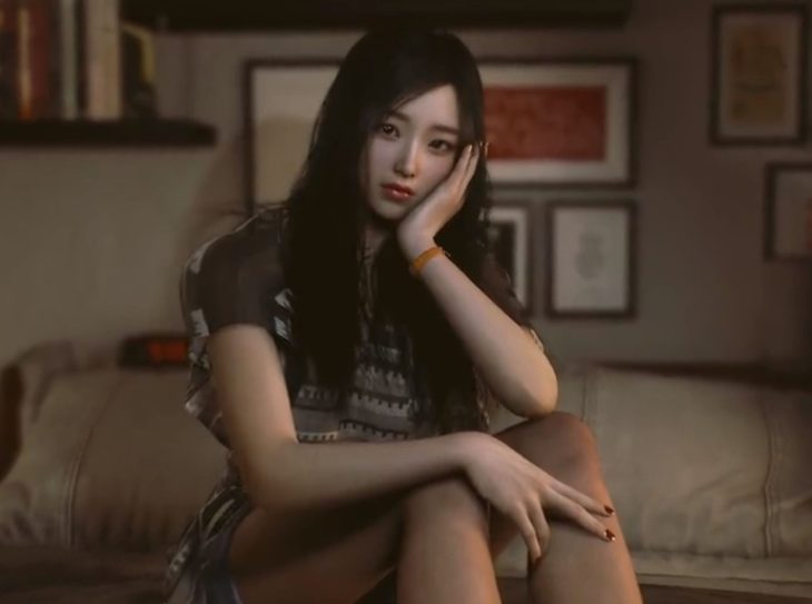Virt-A-Mate animation of a pretty brooding Japanese girl