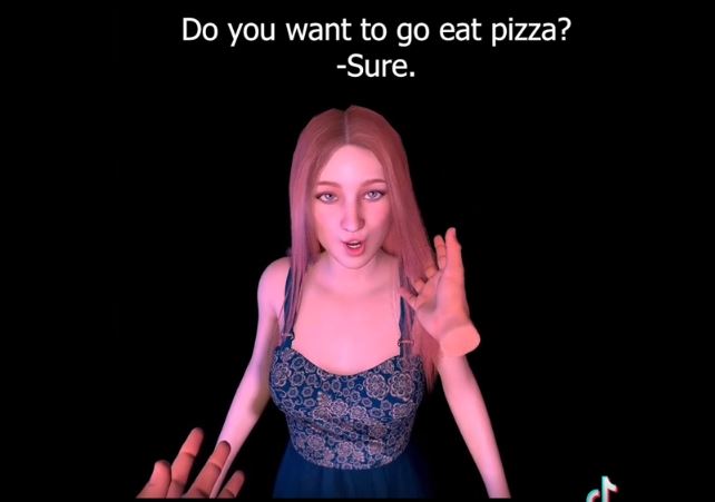 virtual girlfriend - do you want to go eat some pizza