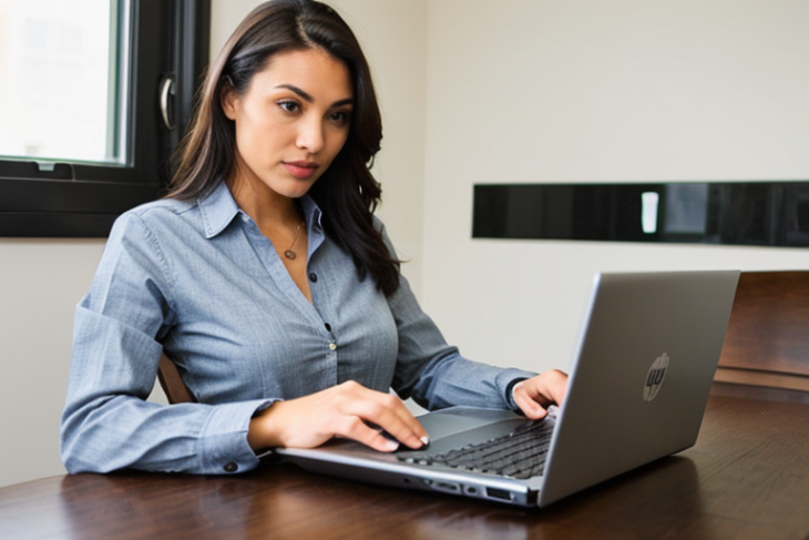 PornJoy woman typing on laptop