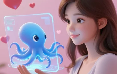 woman loves AI octopus chatbot