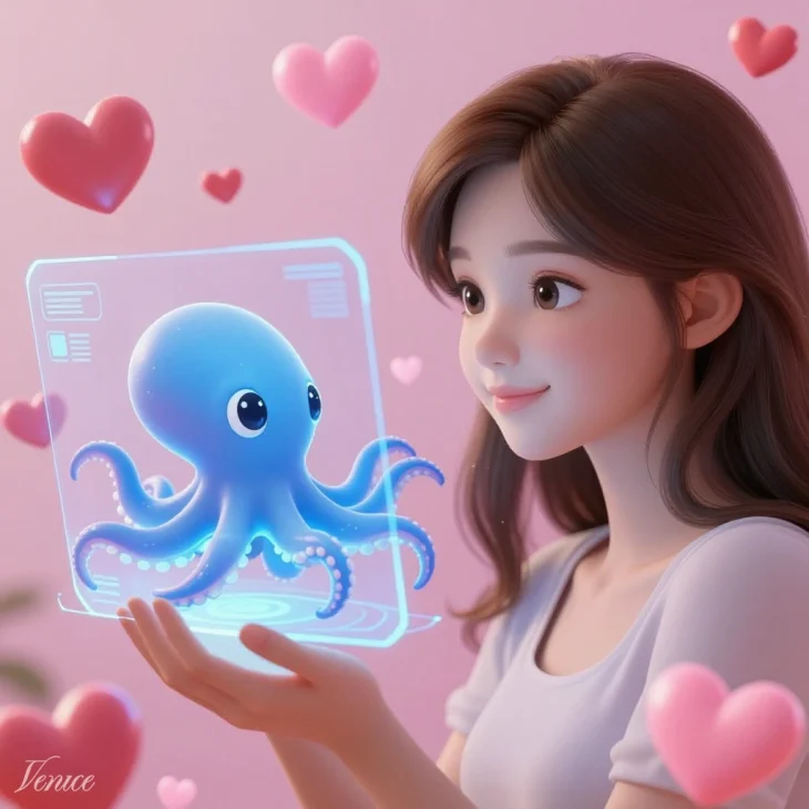woman loves AI octopus chatbot